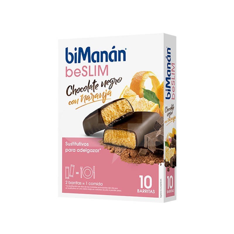 BIMANAN BE SLIM BARRITA CHOCOLATE CON NARANJA10 UDS