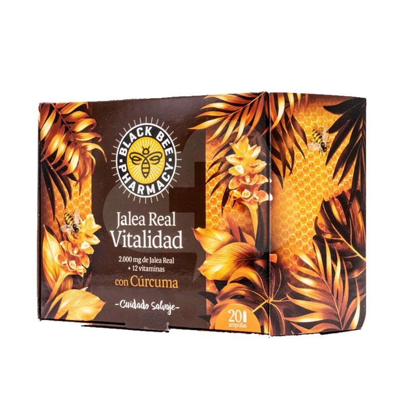 BLACK BEE JALEA REAL VITALIDAD CON CURCUMA 20 AMPOLLAS